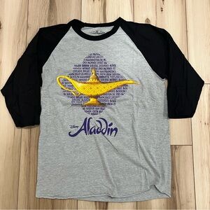 Aladdin Broadway Musical Raglan Shirt Disney Tour Cities Unisex XL